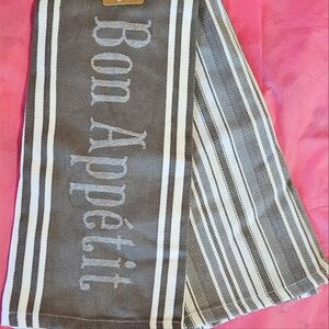 Pair of Grey and White Kitchen Towels